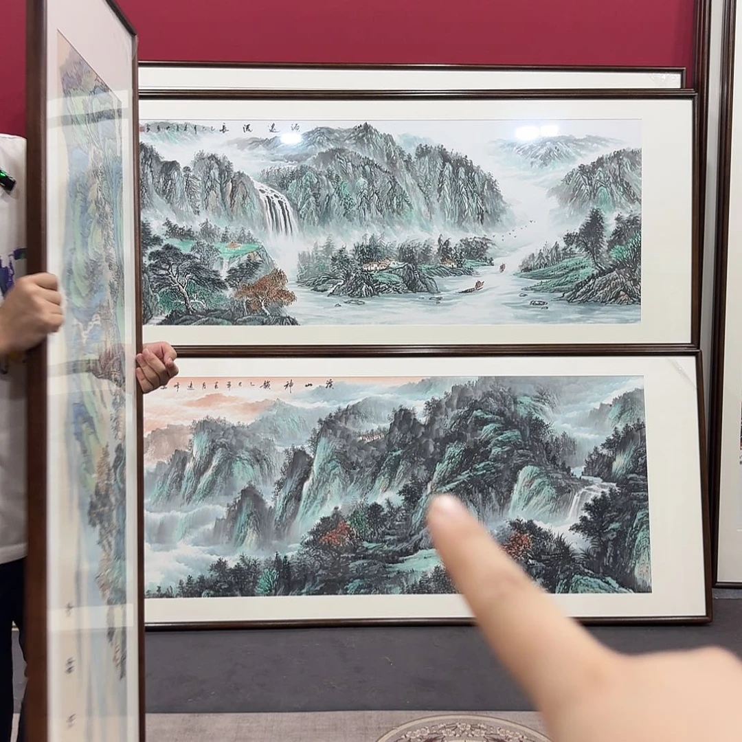 国画带框绘画210/80尺寸