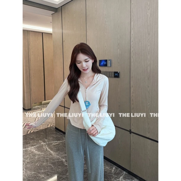 【LIUYI】小蛮腰防晒～夏季UPF50+冰感原纱透气连帽防晒衣外套55202