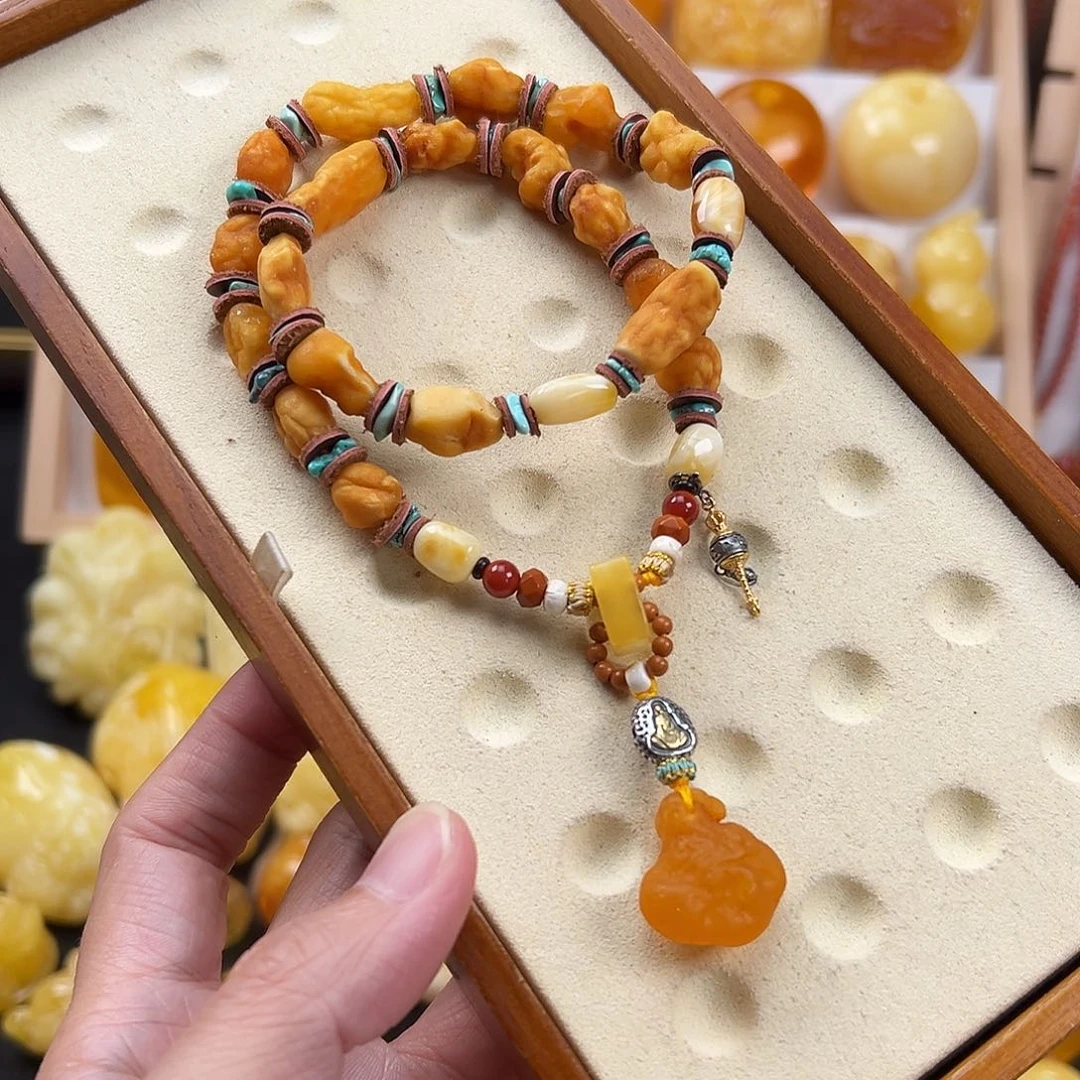 蜜蜡手链未镶嵌c**a蜜蜡