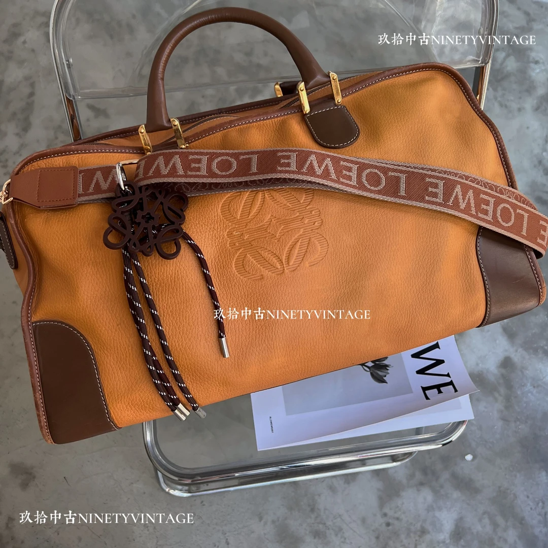 95新 LOEWE/罗意威 商务男包 落日金棕amz拼色50手提旅行 斜挎包