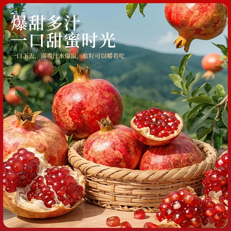 【中大果 9枚装】当季水果河阴软籽石榴新鲜采摘多汁爆甜应季水果