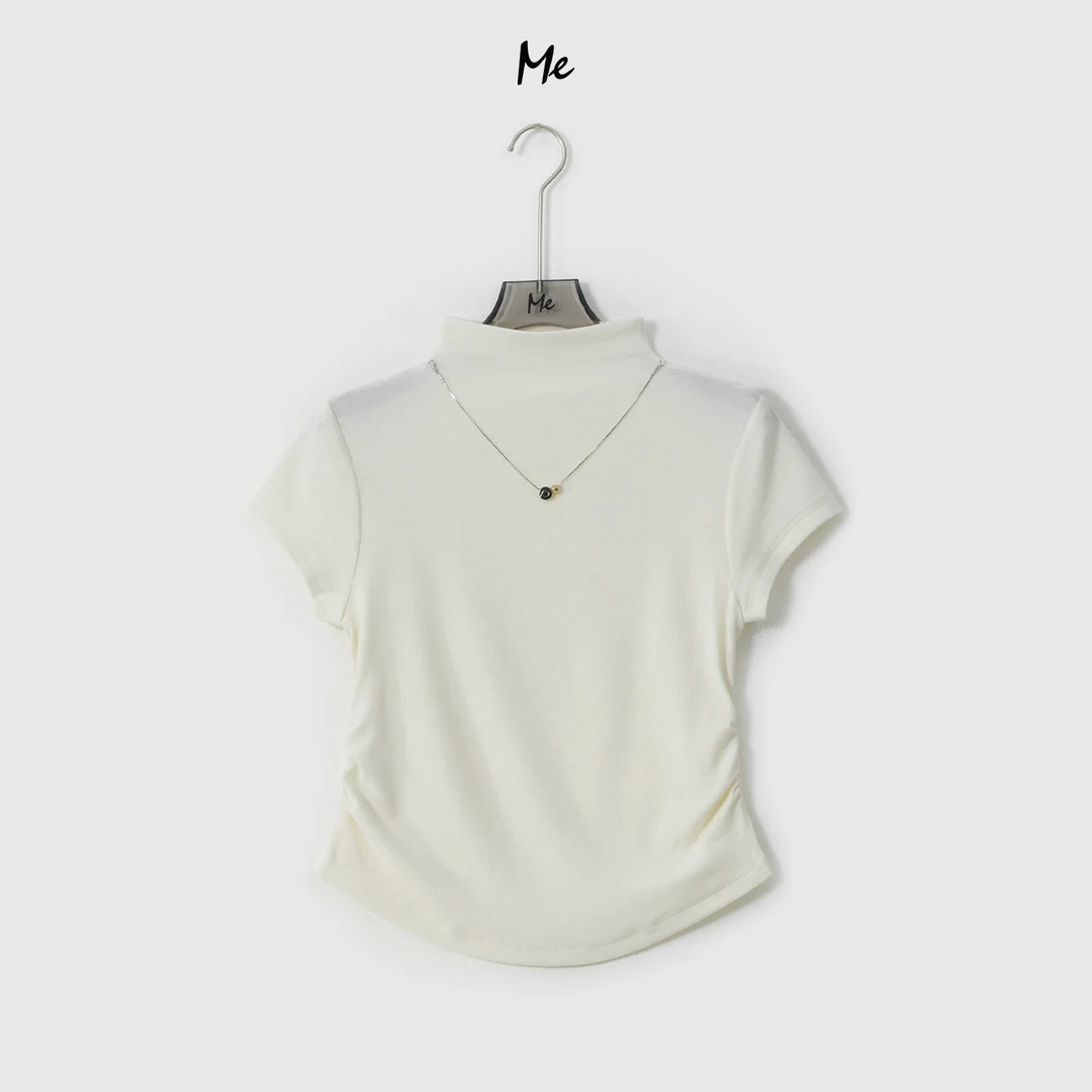 ME【半高领沙漏衫】超柔Q弹极简抽褶收腰显瘦时尚百搭上衣MESA0537