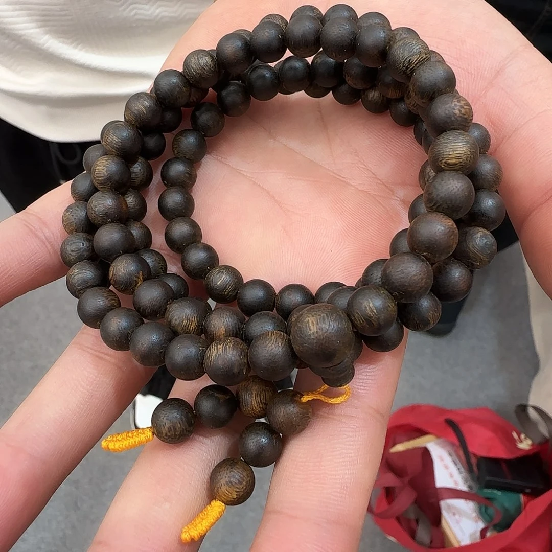 成***筒沉香手串白棋母树沉水0.8多圈