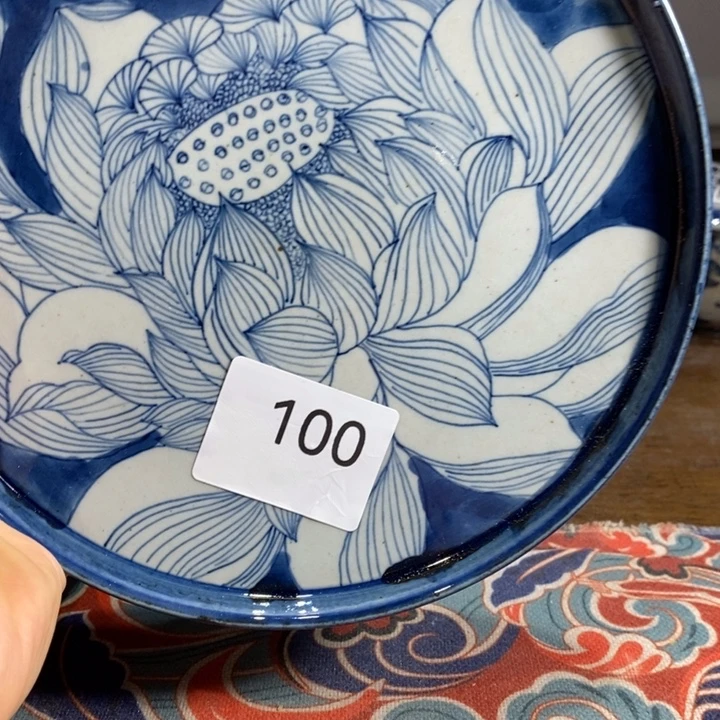 贝***悠青花瓷景德镇手绘白鹭莲花壶承
