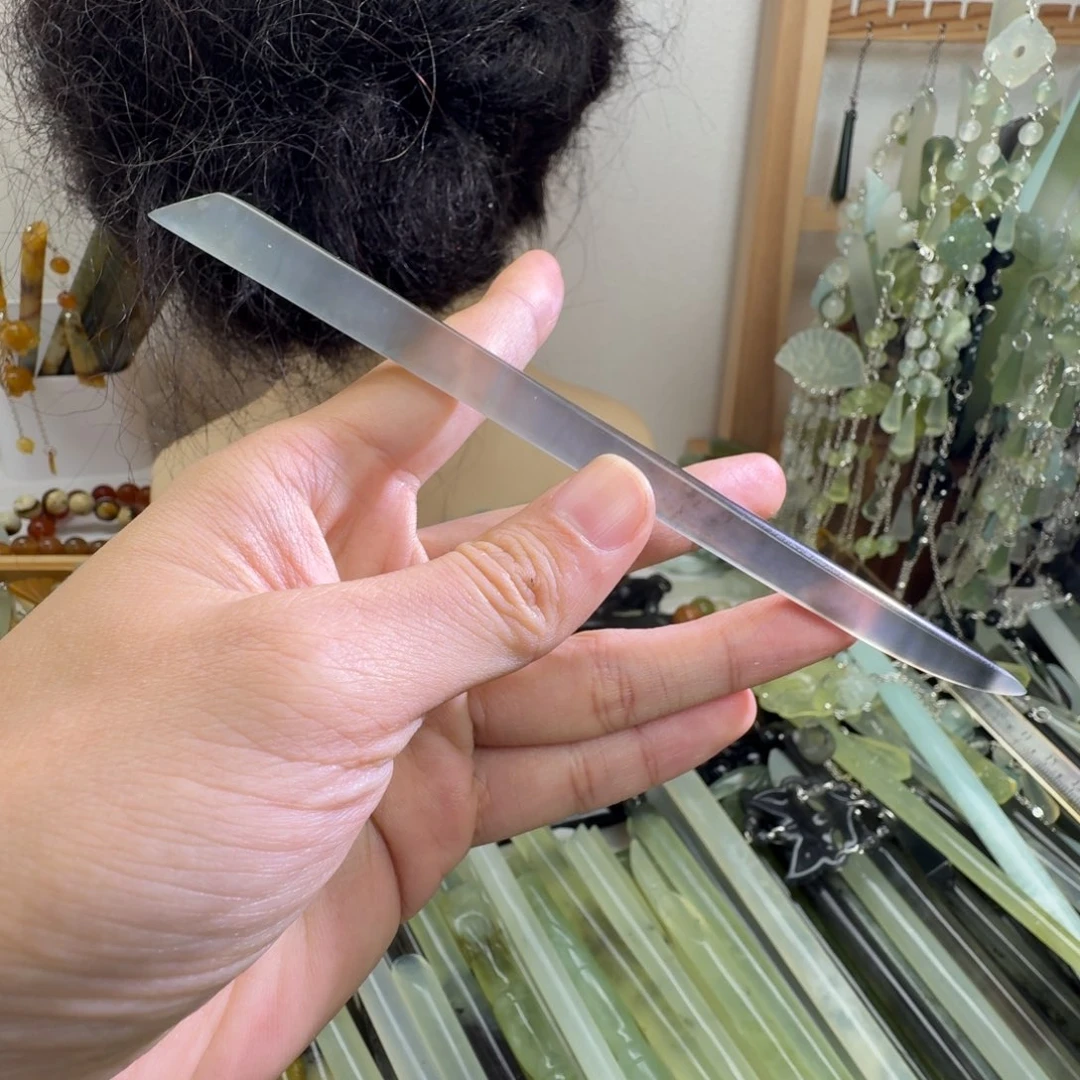 蛇纹石玉合金发饰