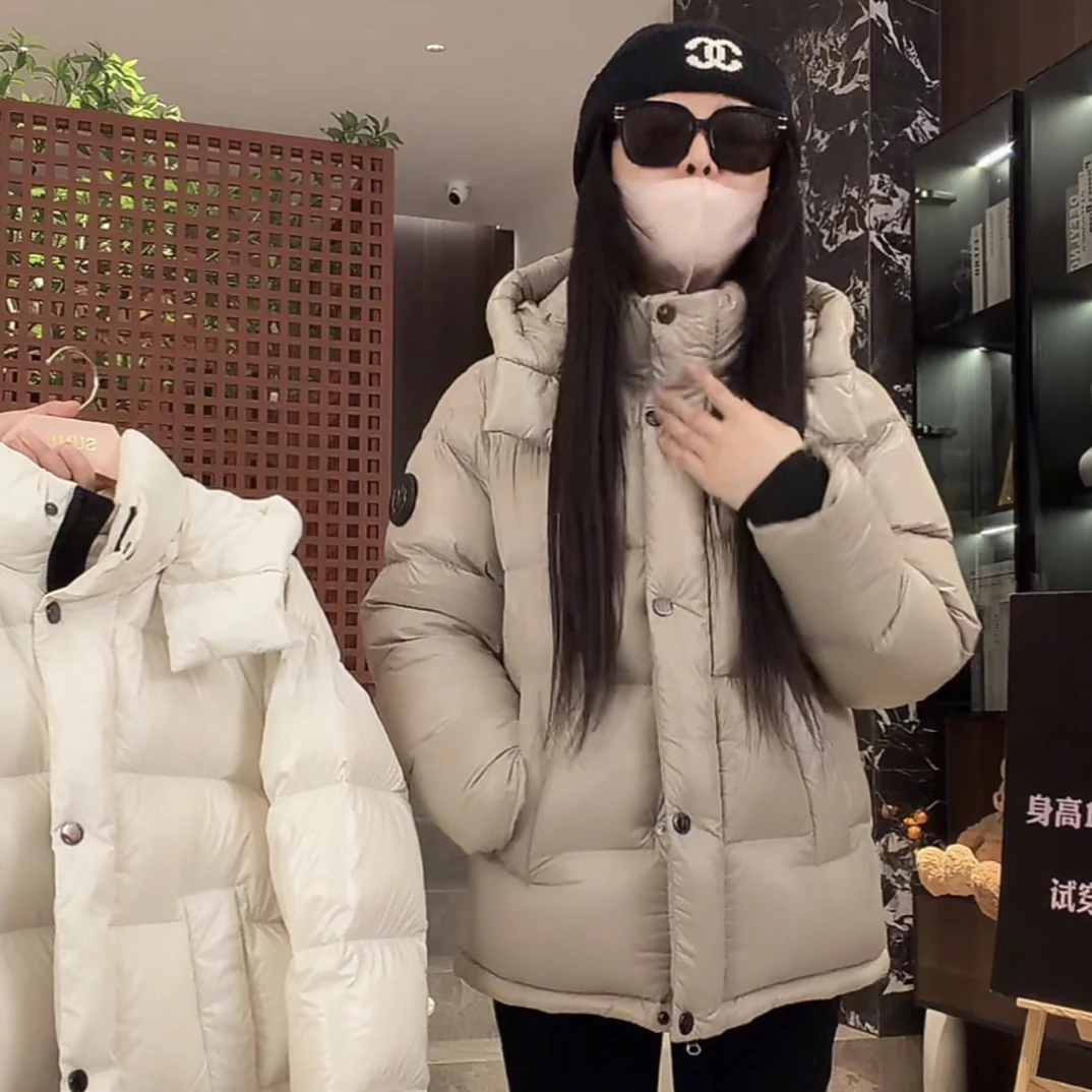 宿慕SUMU爆款连帽鹅绒服女外套2025冬新款三防面料鹅绒羽绒服6875
