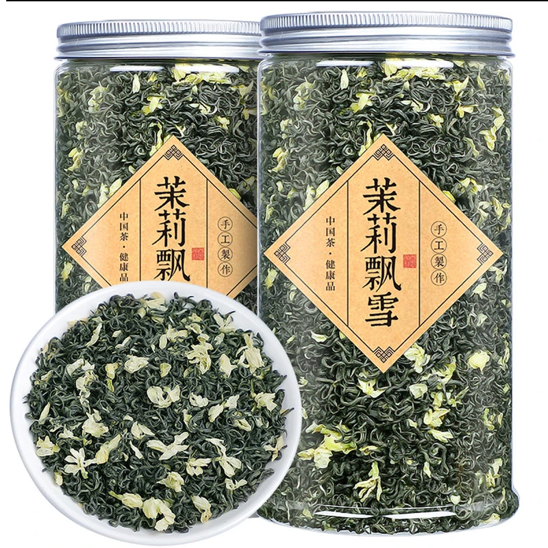 茉莉花茶飘雪2025新茶高山特级传统炒花毛峰毛尖花草茶叶罐装手工