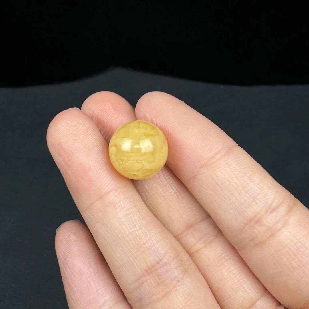 M3606天然原矿蜜蜡 单珠14.4mm1.68克 90/g