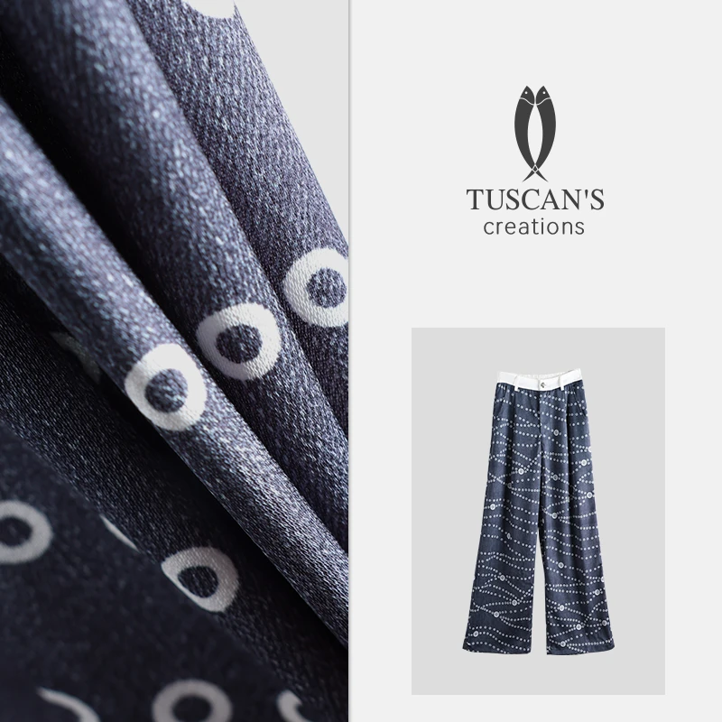 TUSCAN'S CREATIONS夏季休闲薄款宽松印花直筒时尚休闲裤时代集团