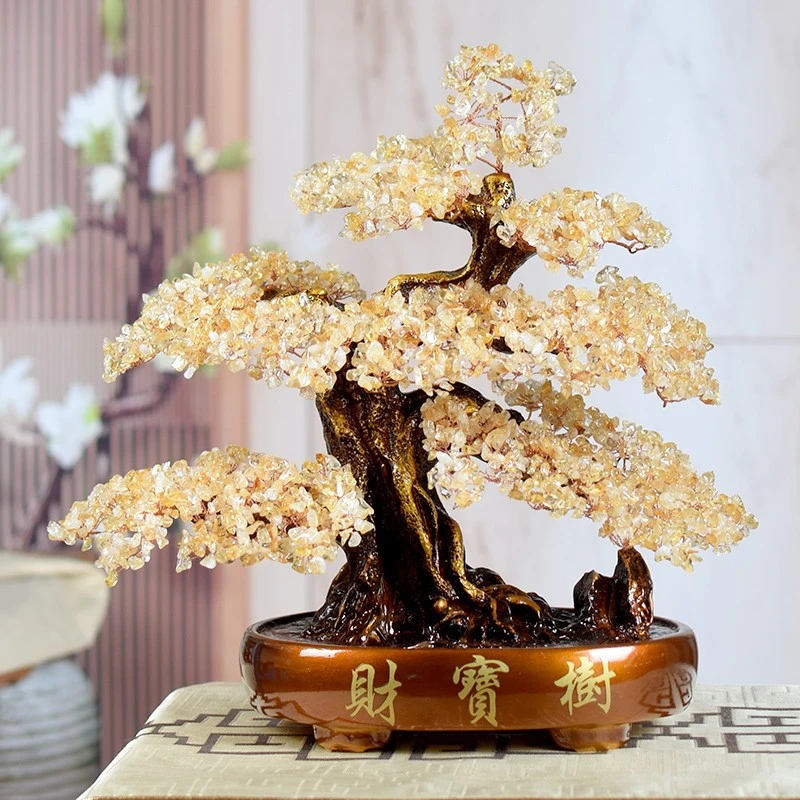 高档招财树发财摇钱树摆件家居客厅卧室酒柜办公乔迁送礼开业礼品