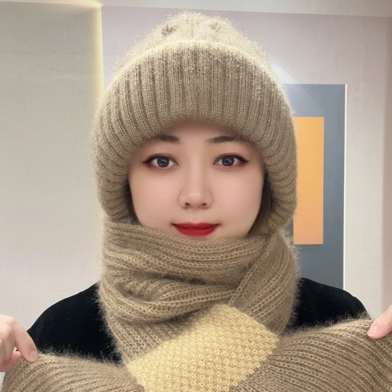 【内里加绒】冬季加绒加厚一体帽子 双拼新款松鼠绒帽子