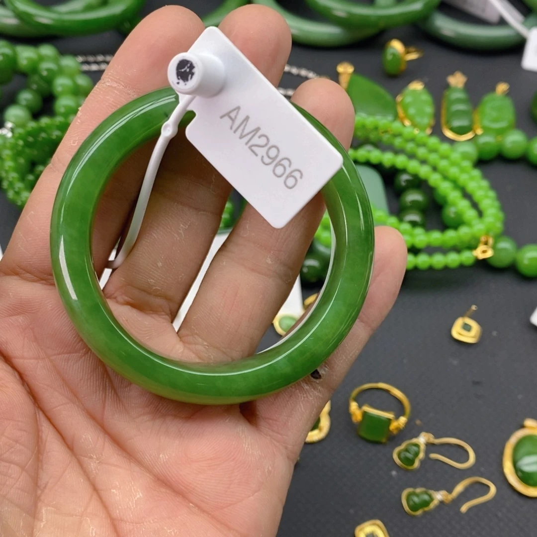 和田玉（碧玉）手镯未镶嵌兮***风52