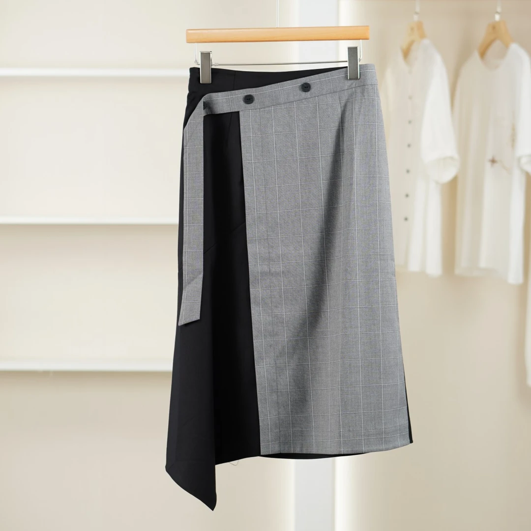 麦迪尚品【艾DE】50627136 时尚简约设计感长半裙品牌撤柜