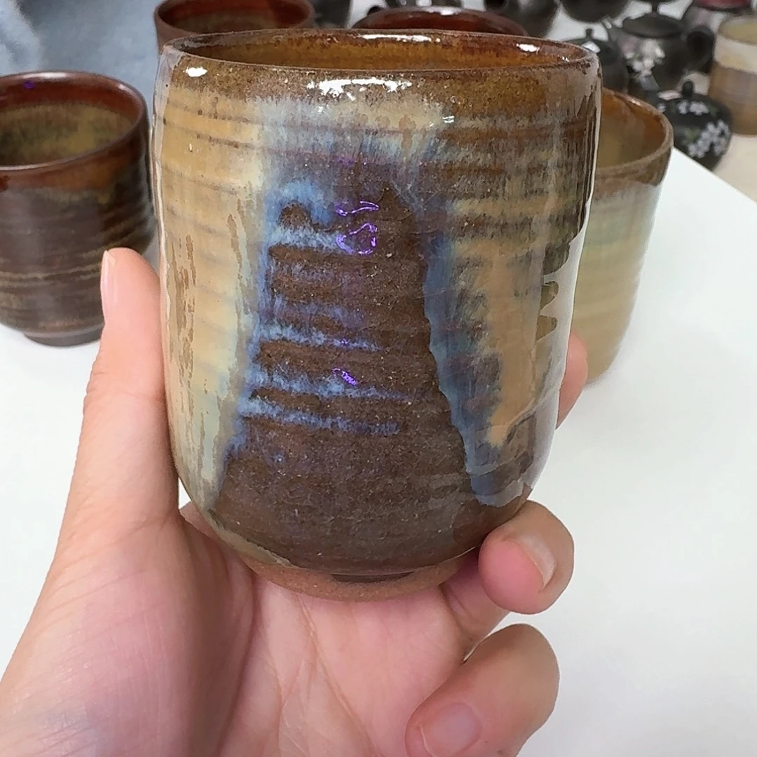 瓷片高取烧手握杯1只