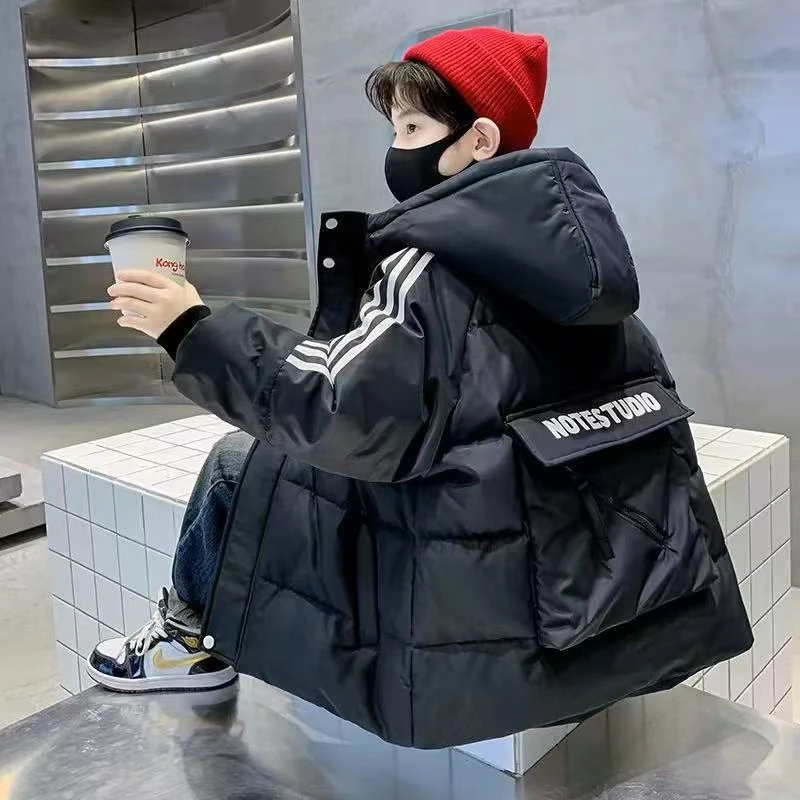 502053童装男童棉服2025冬款新款加棉加厚连帽棉衣宝宝潮酷上衣