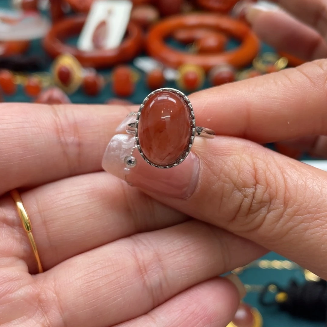 南红玛瑙开播福利川料南红戒指未镶嵌
