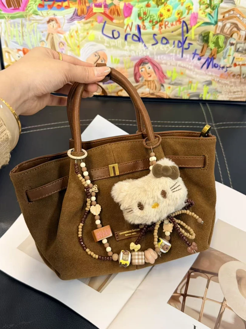 秋冬美拉德复古麂皮绒饺子包通勤百搭斜挎包