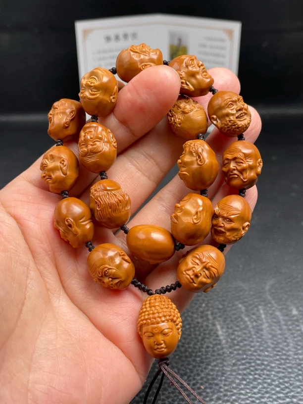 橄榄核铁核玉化料1.4凡杰写实罗汉手持