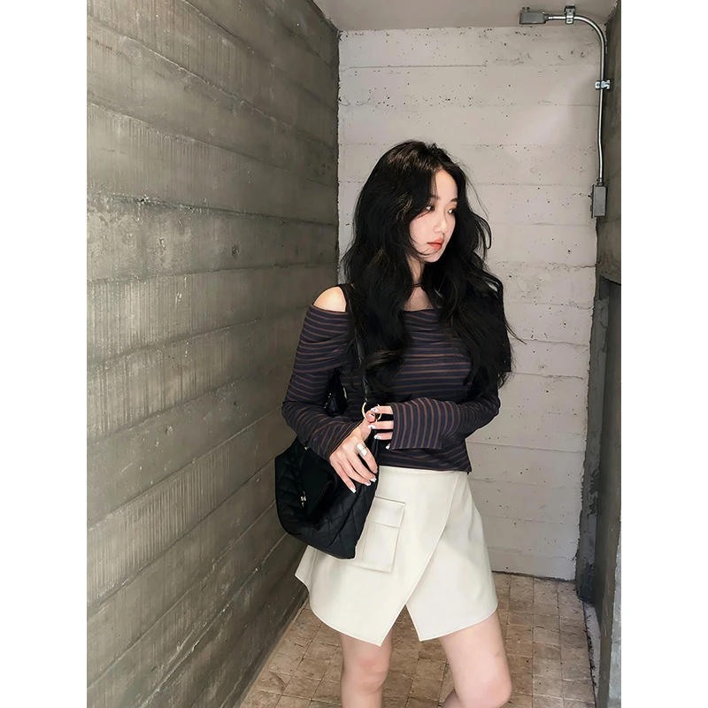 【3折断码 闭店福利】不规则工装口袋设计感A字高腰短裙裤女夏季