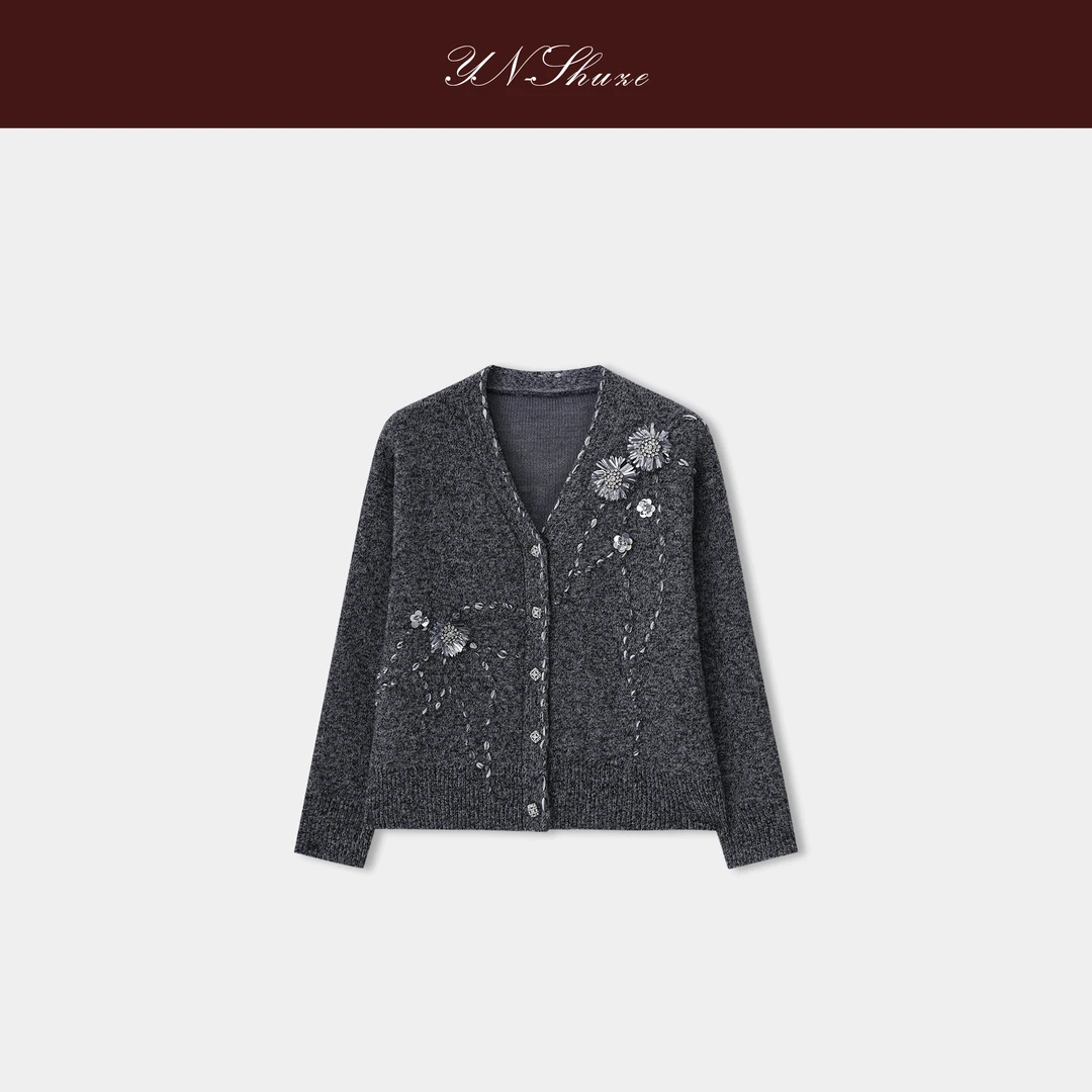 YN-SHUZE【谧境花】设计师秋冬针织衫上衣百搭毛衣SZ-YNB-2505009