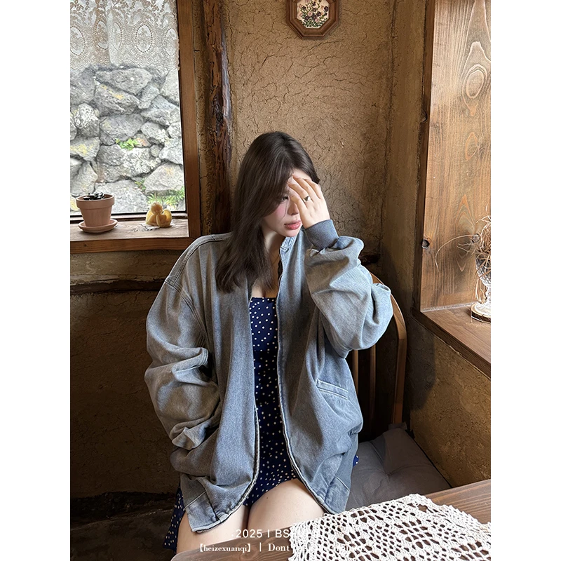 黑泽玄七牛仔外套「费城海岸线」90s旧洗水高密棉 中长款落肩立领