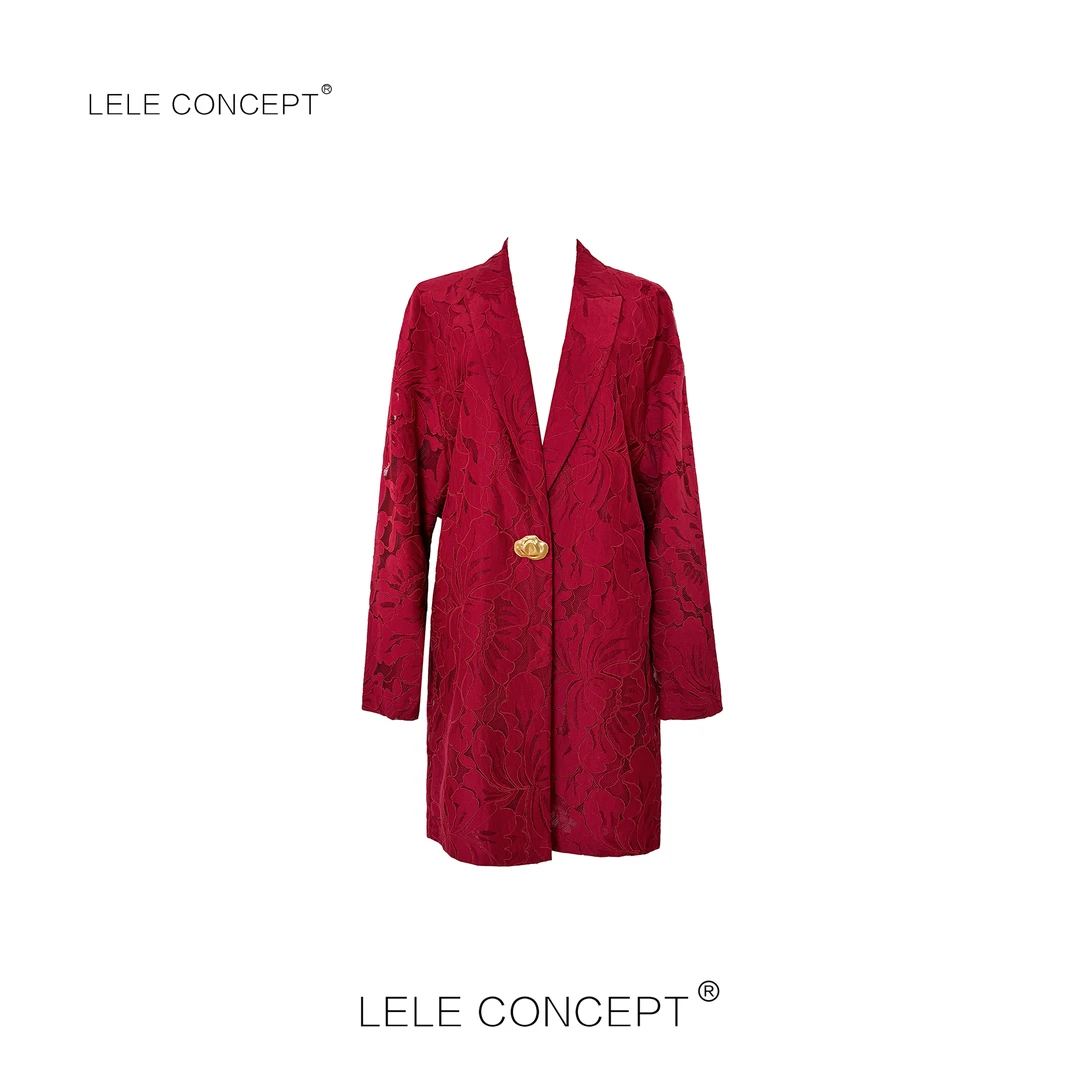 LELE CONCEPT丨法式轻奢气质优雅款蕾丝风衣Y0621