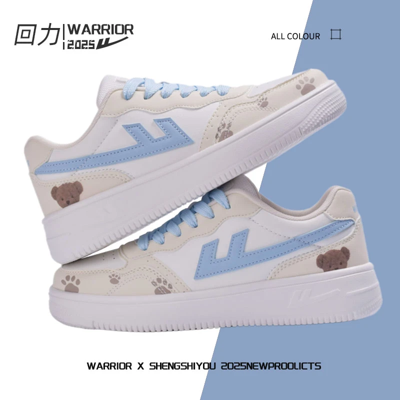 回力2025厚底板鞋低帮时尚女鞋新款街头潮鞋学院舒适休闲女小白鞋