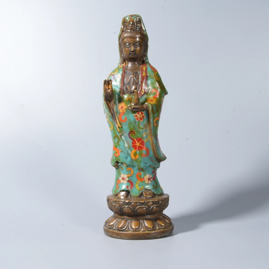 Tgz21 清代 景泰蓝观音像摆件