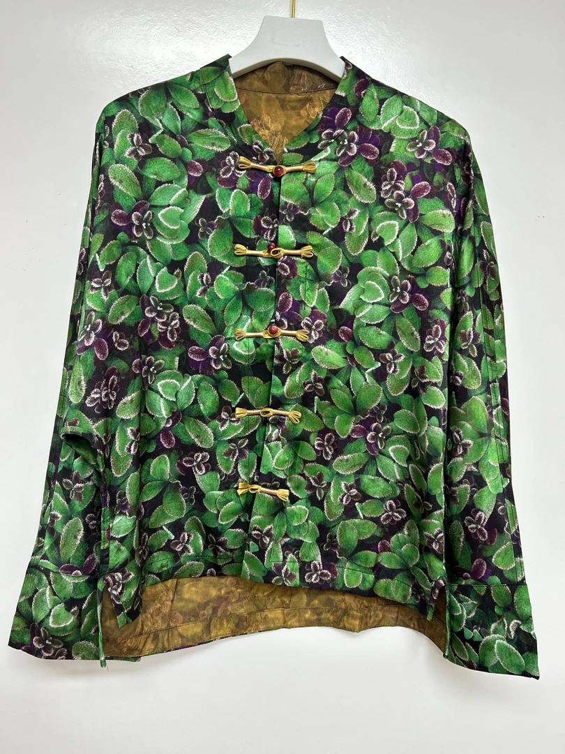 【8532】紫藤清梦——香云纱老料子新中式女装新款时尚上衣