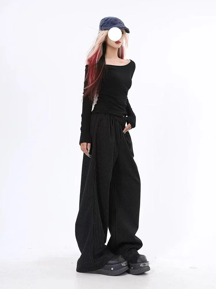 复古腔调/竖条纹裤9051