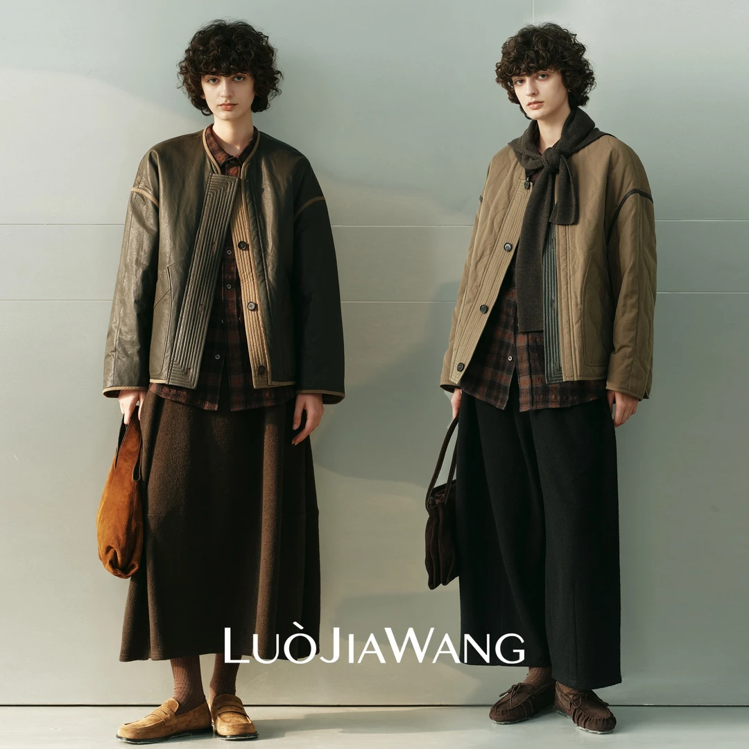 羊皮革双面穿菱格薄款白鹅绒羽绒服LUOJIAWANG【95绒子可溯源】