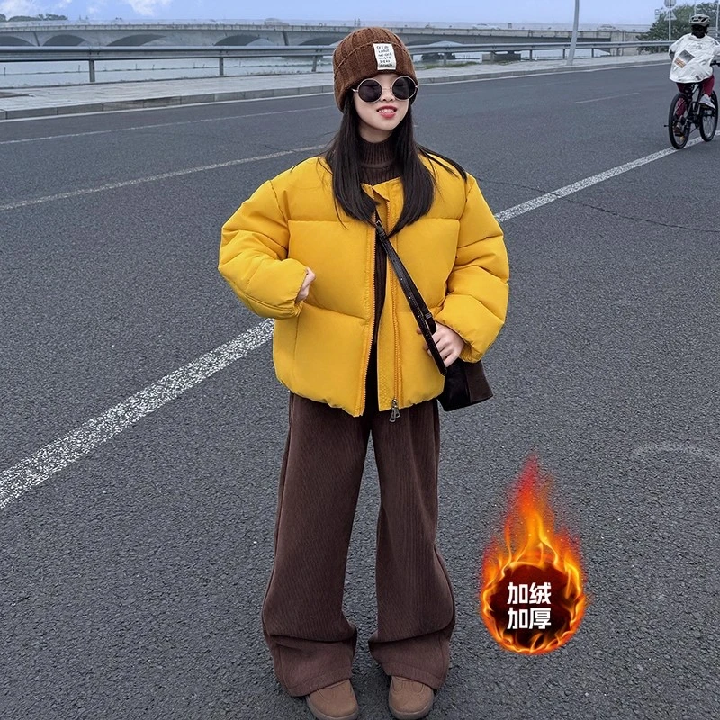 女童棉服2025新款冬季加厚保暖棉衣中大童洋气棉袄外套儿童装棉袄