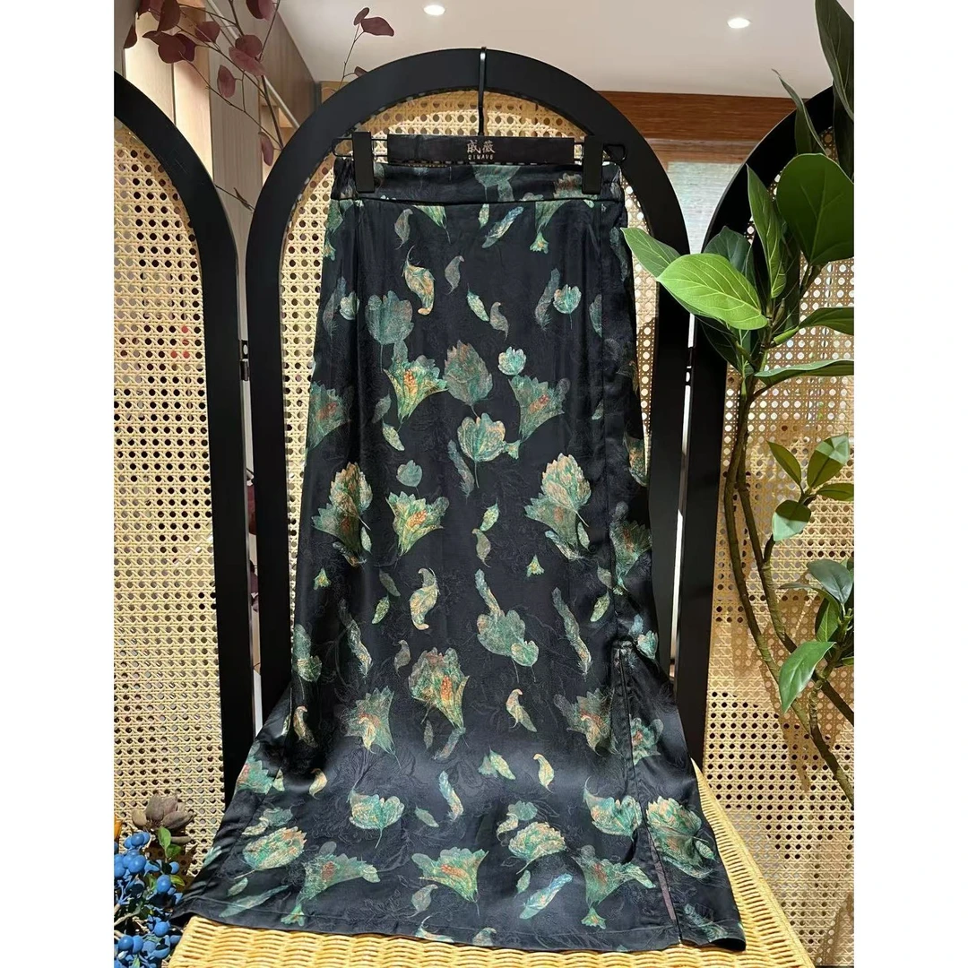 戚薇原创【香云纱半裙】新款新中式国风品质半裙