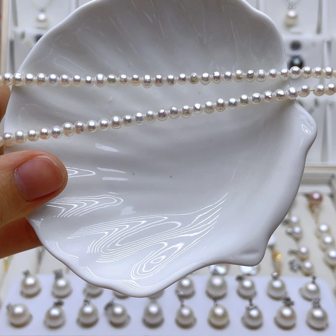 淡水珍珠银S925镶嵌项链