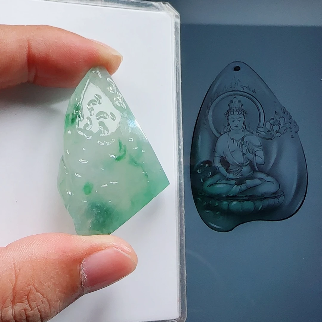 定制翡翠未镶嵌缅甸天然A货翡翠含老师工艺