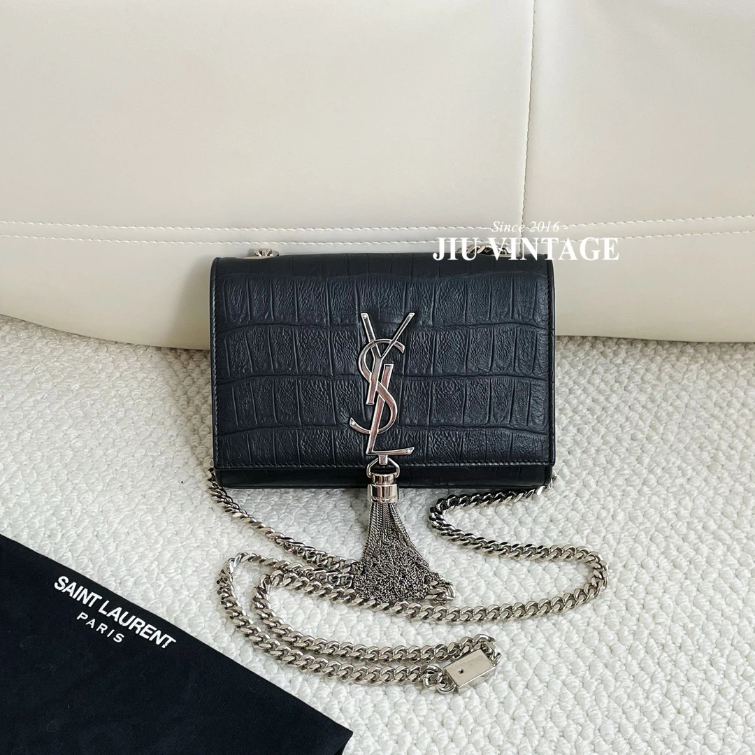 99新 YSL/圣罗兰 kate黑色流苏链条包CJM11-0935