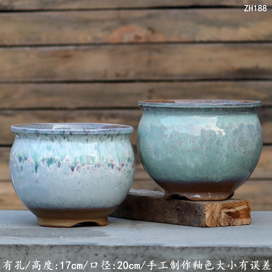 透气吸水大口径粗陶花盆适合多肉及多种绿植室内外盆栽ZH188