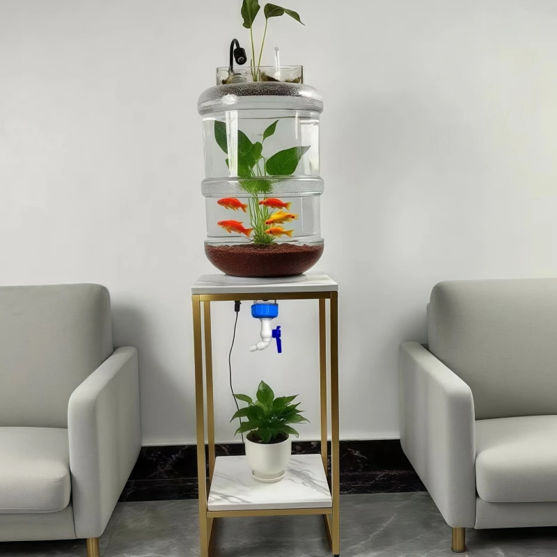 【60高支架】矿泉水桶养鱼支架套装轻奢家用透明阳台创意