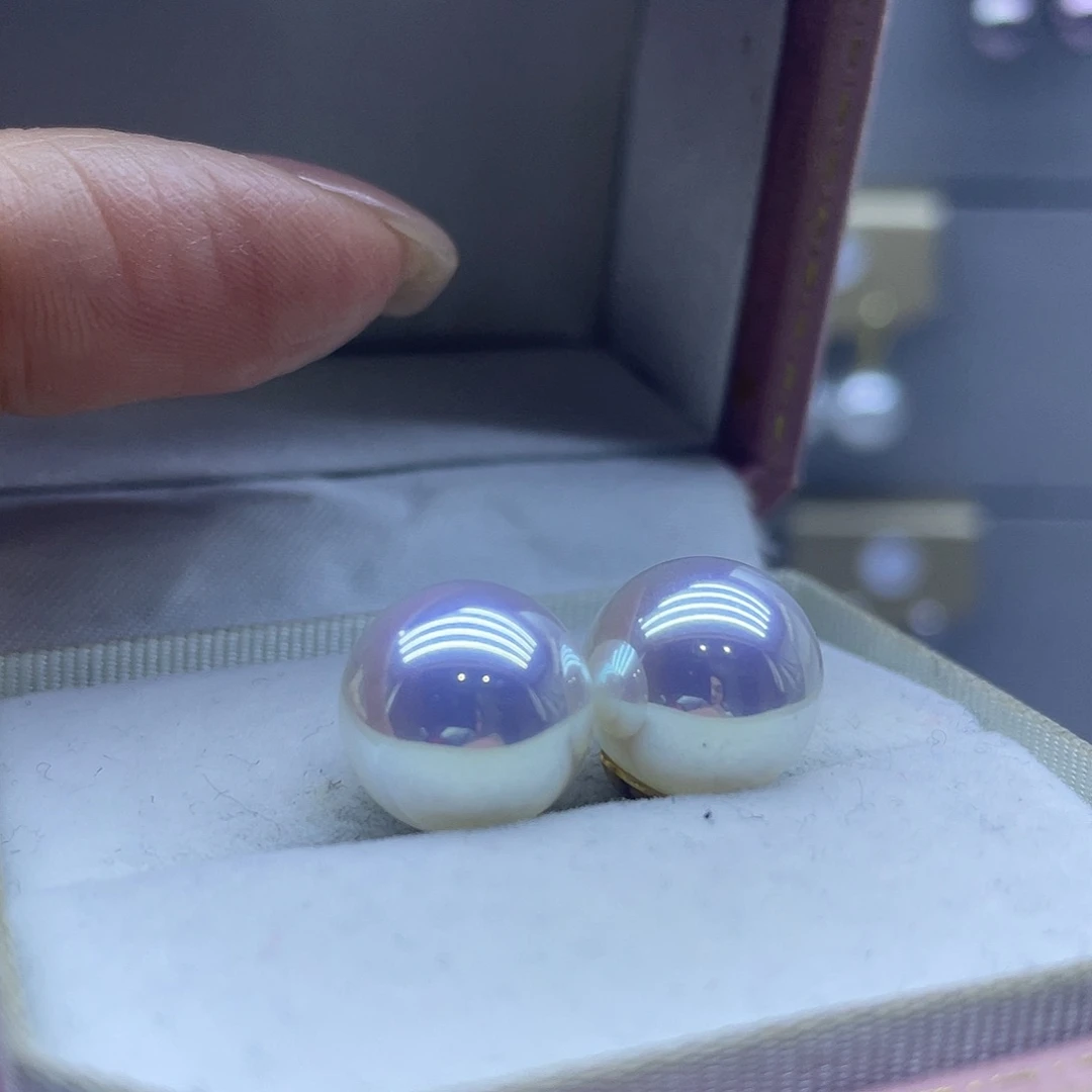 耳饰银S925镶嵌淡水珍珠