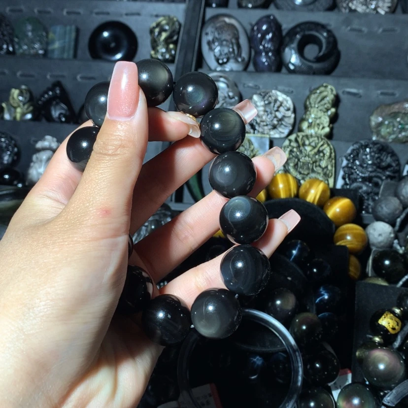 【闪购商品】黑曜岩手链未镶嵌贵****厂