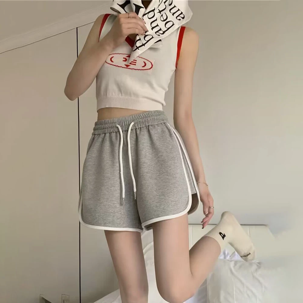 美式休闲甜辣潮流运动透气短裤女夏季简约百搭宽松三分超短裤