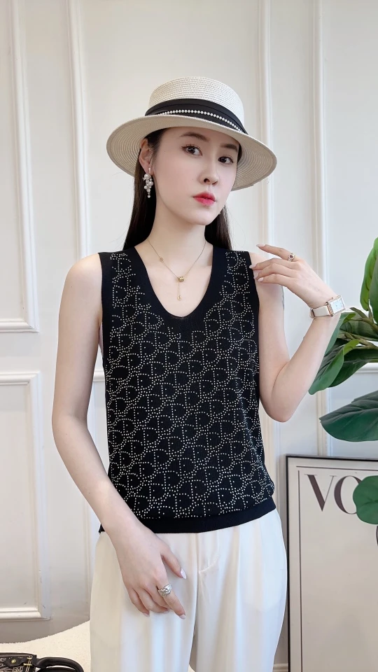 2025春夏新款烫钻重工打底背心