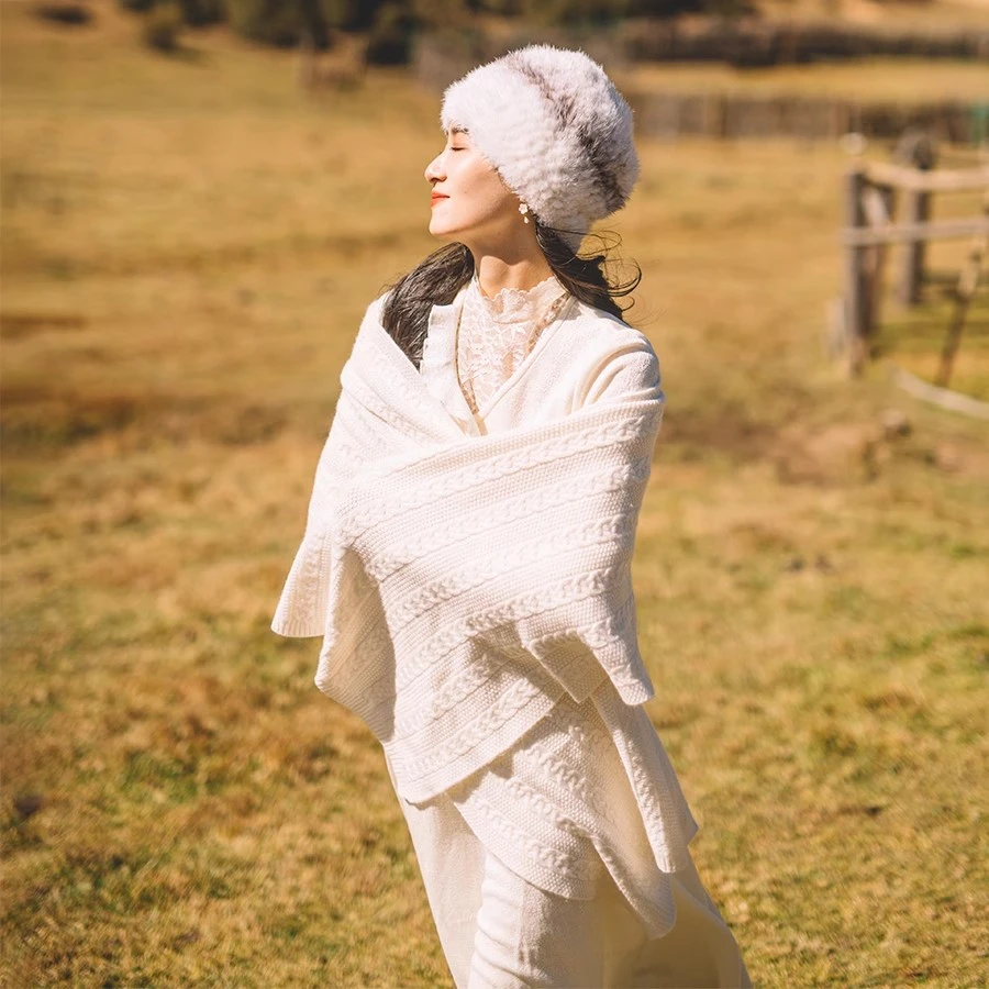 撒哈拉【岁岁年年】祖母珍藏 巨长巨暖复古花纹围巾优雅披肩 4色