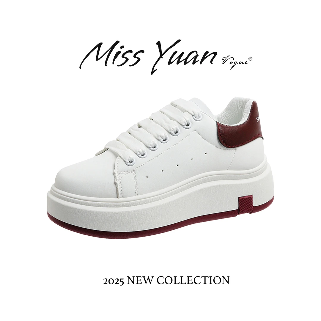M.Y媛总 2025春季新款小白鞋女鞋厚底增高松糕板鞋
