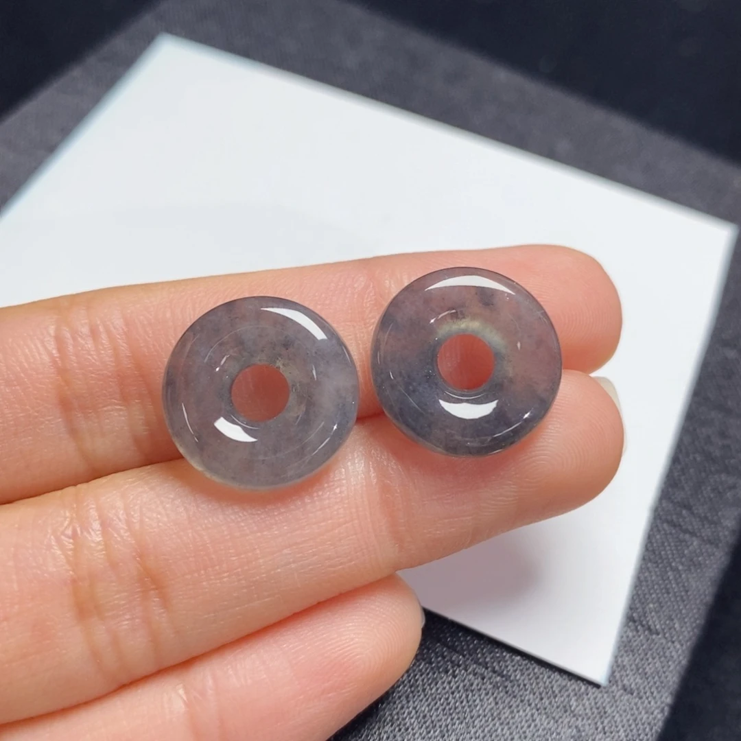 翡翠耳饰未镶嵌裸石冰乌鸡甜甜圈