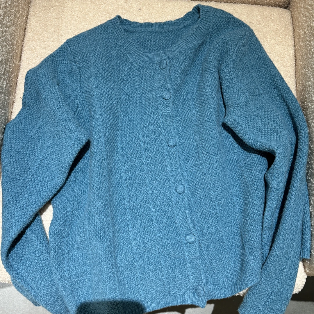 【素境生活】100%羊毛衫圆领针织开衫纯色显白百搭毛衣女上衣