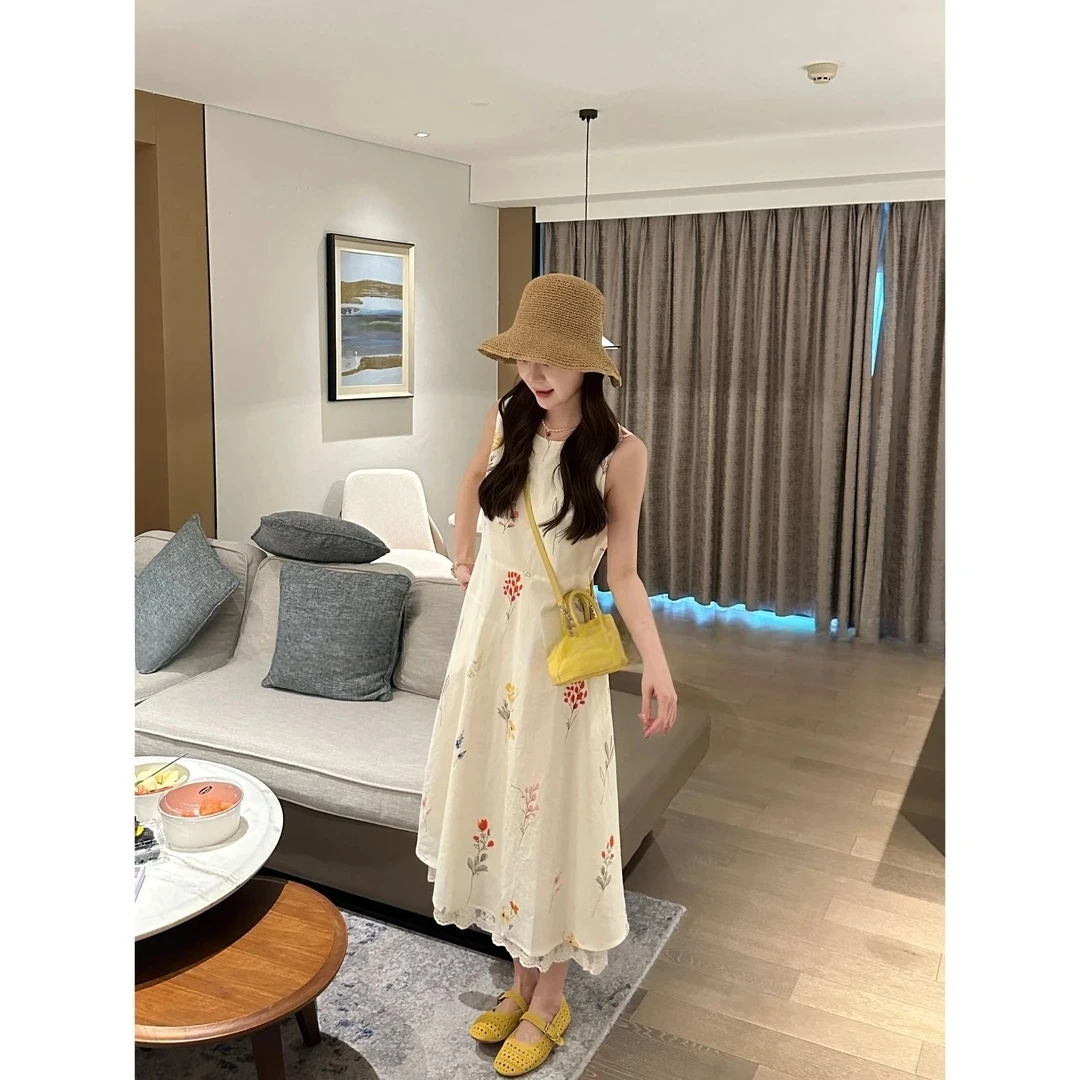 海岛花园~夏季甜美无袖度假显瘦连衣裙