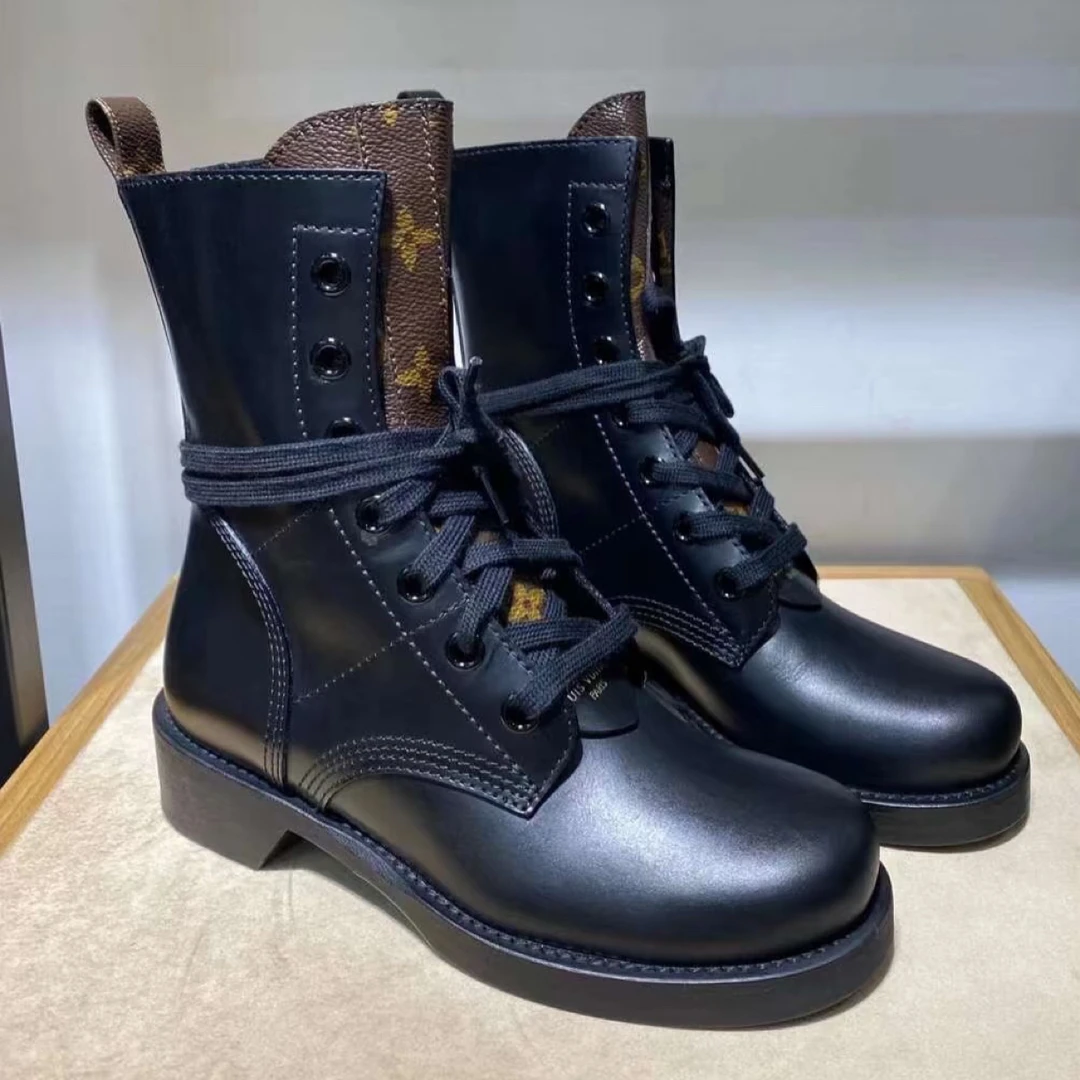 99新 LouisVuitton/路易威登 款式：老花拼接短靴 35码 1169