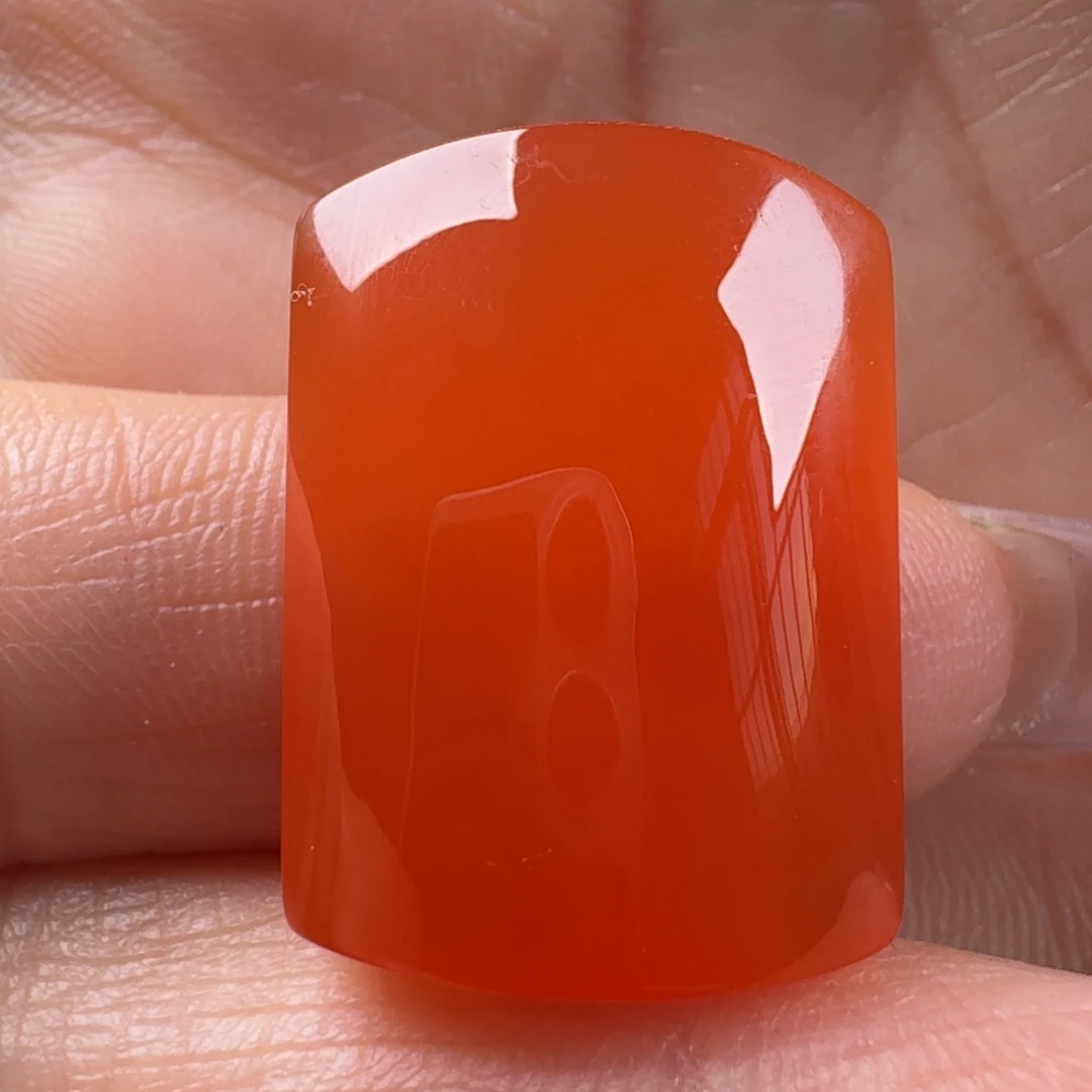 南红玛瑙未镶嵌冰红无事牌