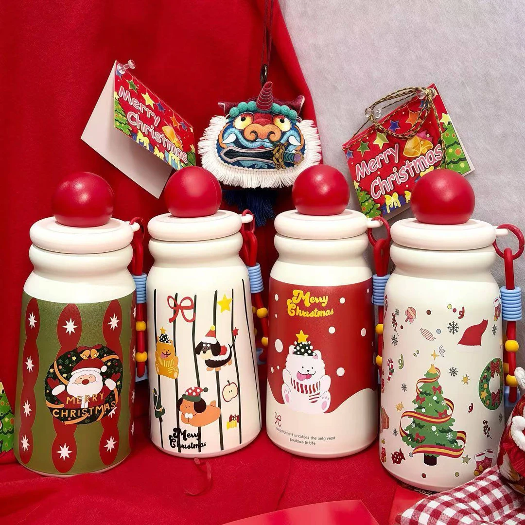 【圣诞限定】2025高颜值新款可爱圣诞水杯带茶仓便携保温杯